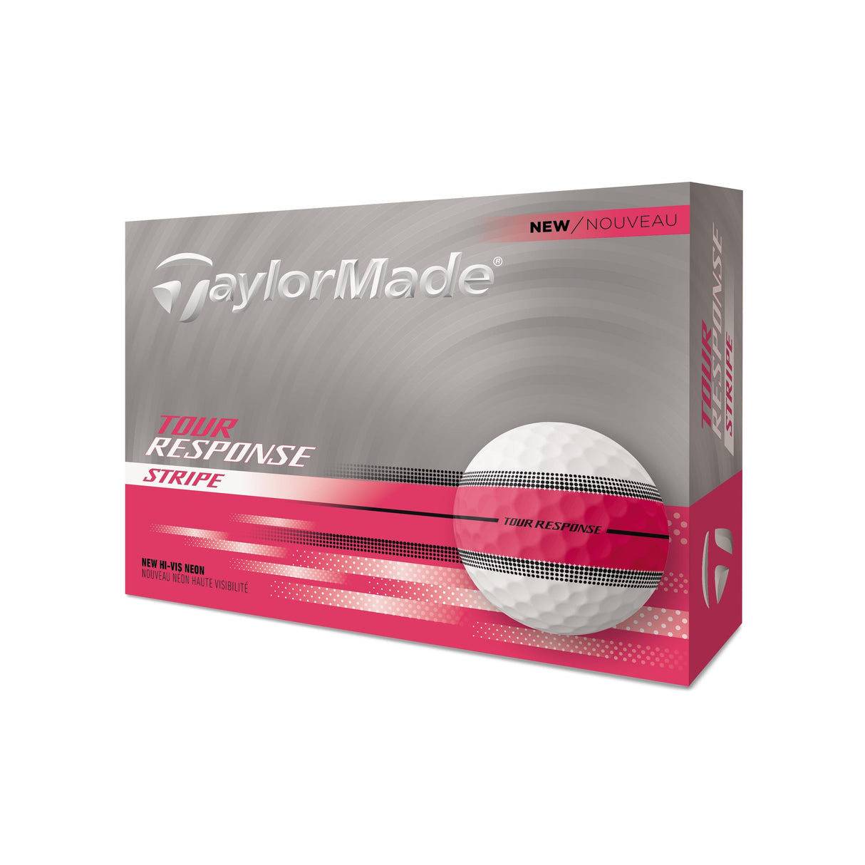 TaylorMade 2025 Tour Response Stripe 12pk Golf Balls - Neon Pink