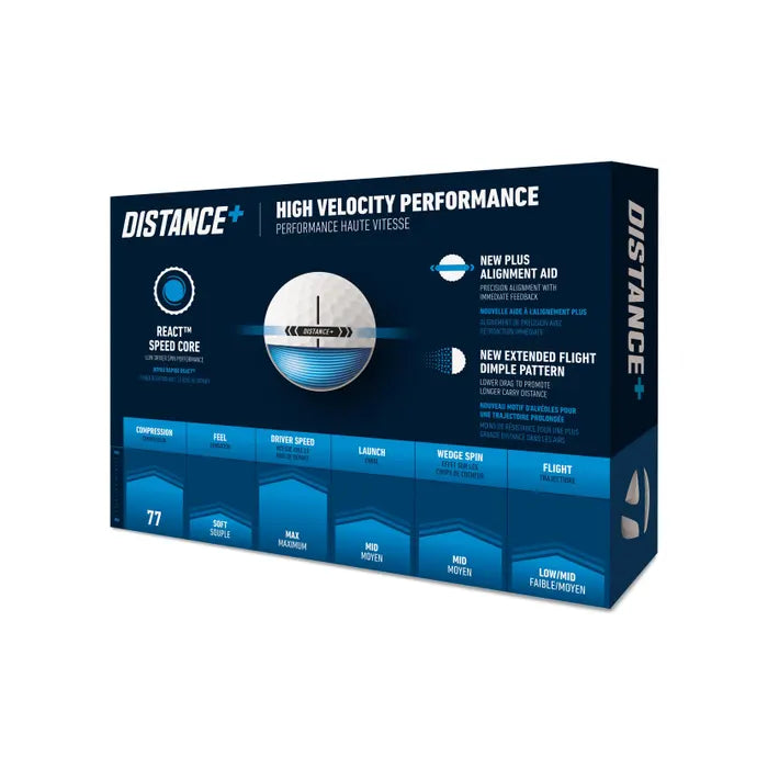 TaylorMade 2025 Distance+ Golf Balls 12pk - White