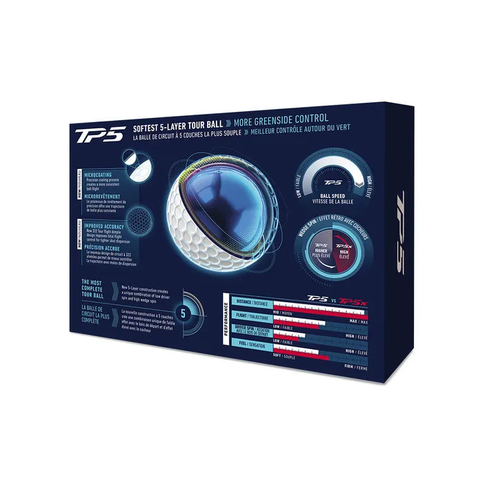 TaylorMade 2026 TP5 12PK Golf Balls - White