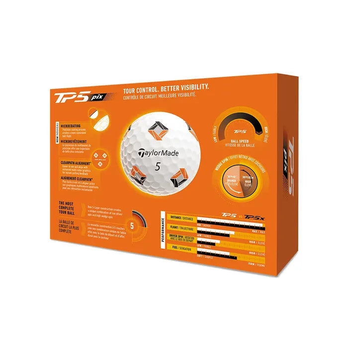 TaylorMade 2026 TP5 PIX3.0 12PK Golf Balls - White