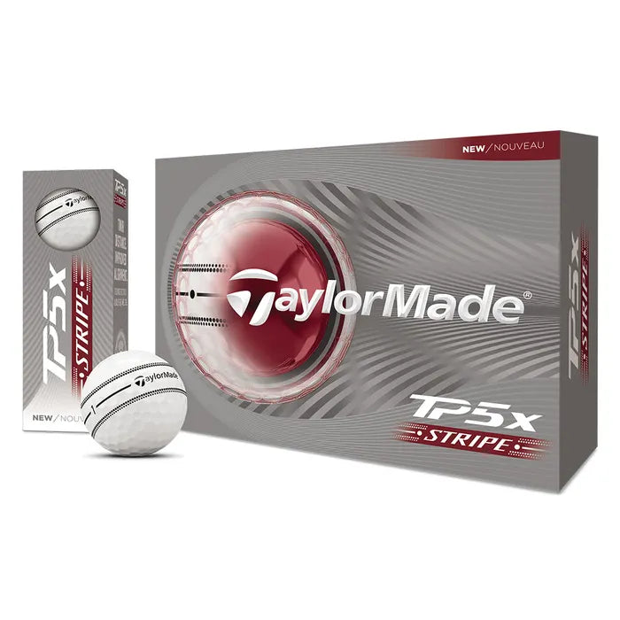 TaylorMade 2026 TP5X Stripe 12PK Golf Balls - White