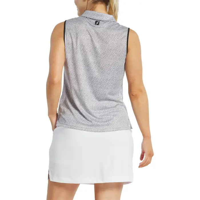 FOOTJOY WOMENS DOT PRINT SLEEVELESS POLO
