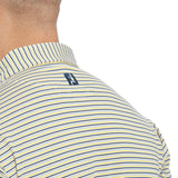 FootJoy Balance Stripe Lisle Polo - White/Taxi