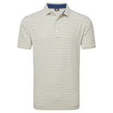 FootJoy Balance Stripe Lisle Polo - White/Taxi