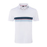 FOOTJOY MENS DOUBLE CHEST BAND STRIPE PIQUE POLO